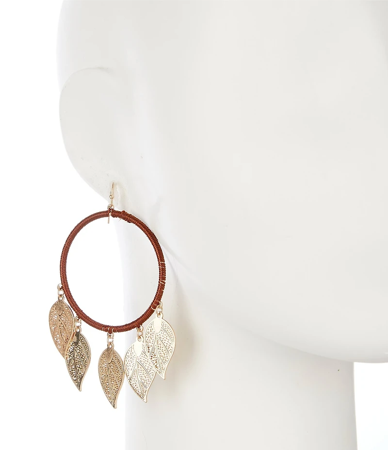 Southern Living Leaf Shakey Chandelier Earrings