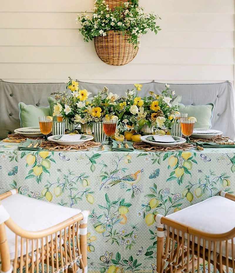 Southern Living Lemon Print Tablecloth