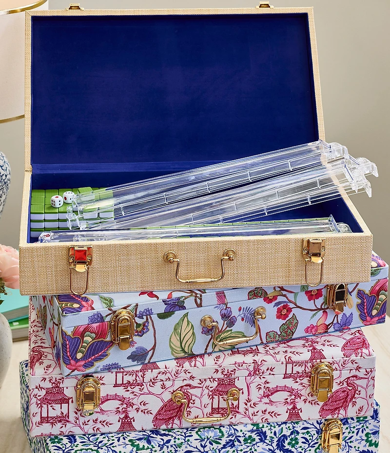 Southern Living Mahjong Natural Grasscloth Large Tile Box Set