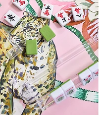 Southern Living Mahjong Status Cats Pink Mat