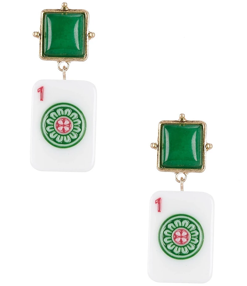Southern Living Mahjong Tile Novelty Drop Earrings