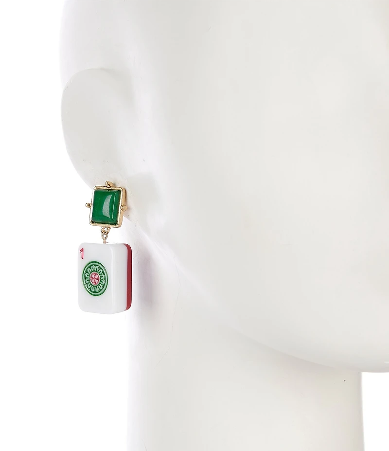 Southern Living Mahjong Tile Novelty Drop Earrings