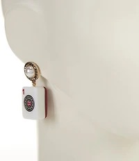 Southern Living Mahjong Tile with Pearl Drop Earrings