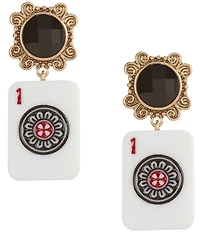 Southern Living Mahjong Tile with Semi Precious Stone Drop Earrings