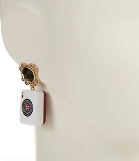 Southern Living Mahjong Tile with Semi Precious Stone Drop Earrings