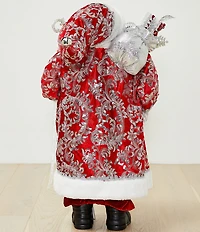 Southern Living Meet Me Under The Mistletoe Collection Red And Silver Santa Figurine