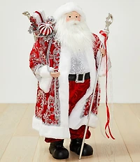 Southern Living Meet Me Under The Mistletoe Collection Red And Silver Santa Figurine