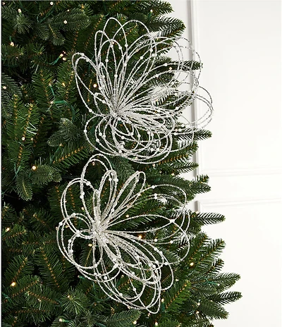 Southern Living Meet Me Under The Mistletoe Collection Silver Flower Pick, Set Of 2