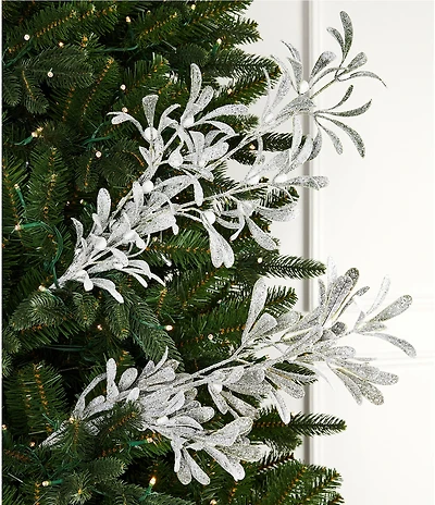 Southern Living Meet Me Under The Mistletoe Collection Snowy Berry Mistletoe Spray Pick, Set of 2