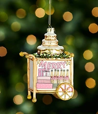 Southern Living Merry and Bright Collection Bar Cart Glass Ornament