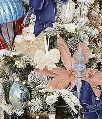 Southern Living Merry and Bright Collection Beaded Hand Embroidered Bow Ornament, Set of 2