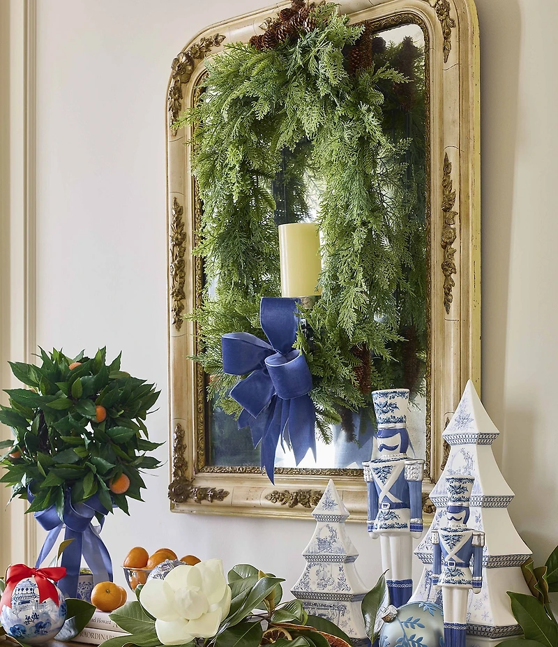Southern Living Merry and Bright Collection Pre-Lit Pegoda Frame Wreath Hanging Wall Decor