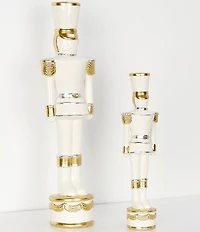 Southern Living Merry and Bright Collection Silver and Gold Ceramic Nutcracker