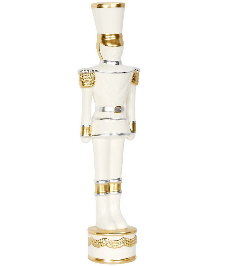 Southern Living Merry and Bright Collection Silver and Gold Ceramic Nutcracker