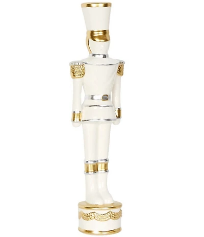 Southern Living Merry and Bright Collection Silver and Gold Ceramic Nutcracker