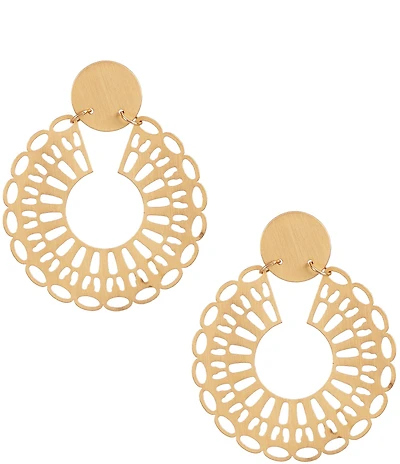Southern Living Metal Cutout Statement Drop Earrings