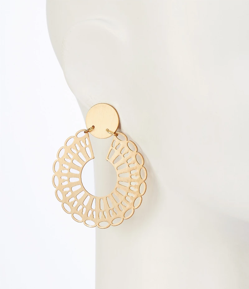Southern Living Metal Cutout Statement Drop Earrings