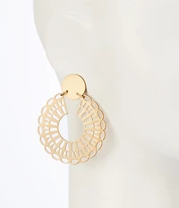 Southern Living Metal Cutout Statement Drop Earrings