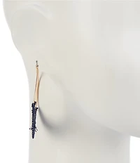 Southern Living Thread Brass Hoop Statement Earrings