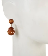 Southern Living Micro Pearl Wood Bead Resort Drop Earrings