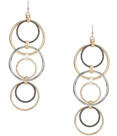 Southern Living Mixed Metal Circle Orbital Earrings