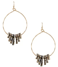 Southern Living Multi Disc Jet Bead Hammered Wire Orbital Earrings