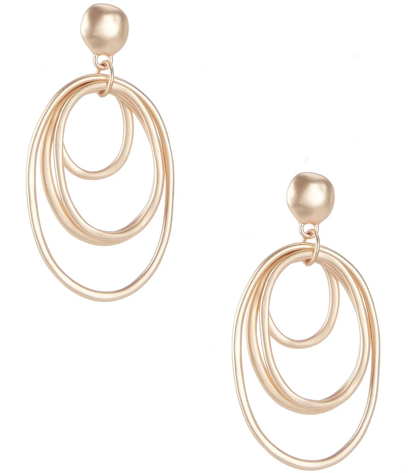 Southern Living Multi Graduating Textured Orbital Drop Earrings