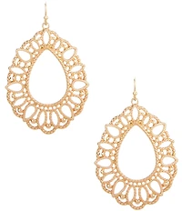 Southern Living Multi Textured Open Metal Teardrop Earrings