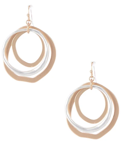 Southern Living Multi Textured Orbital Drop Earrings