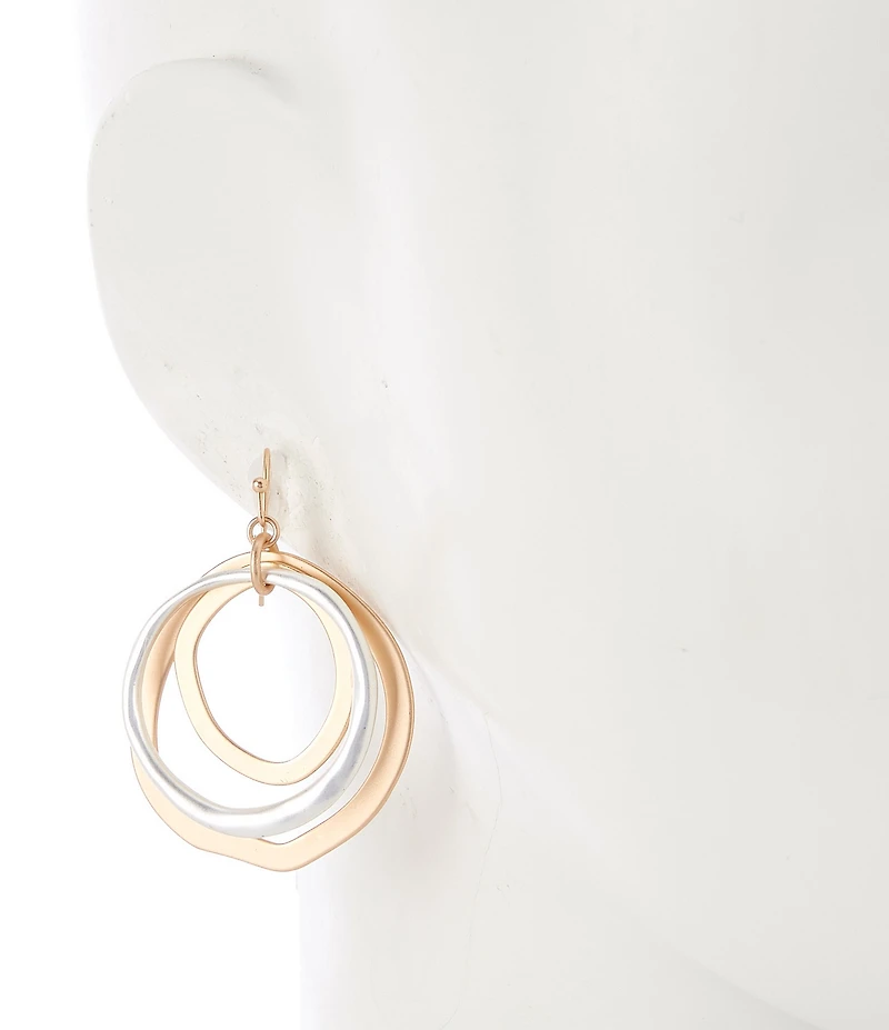 Southern Living Multi Textured Orbital Drop Earrings