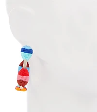 Southern Living Rainbow Multi-Thread Wrapped Resort Hoop Earrings