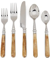 Southern Living Natural Bone 20-Piece Stainless Steel Flatware Set