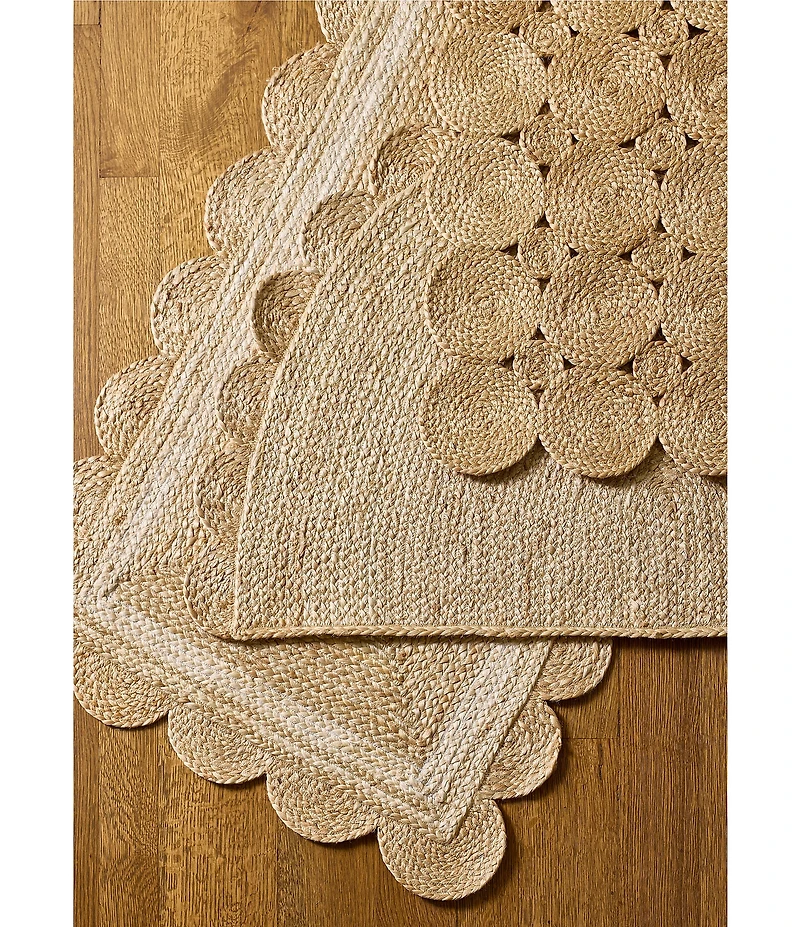 Southern Living Natural Braided Circle Patterned Accent Rug