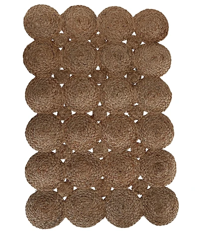 Southern Living Natural Braided Circle Patterned Accent Rug
