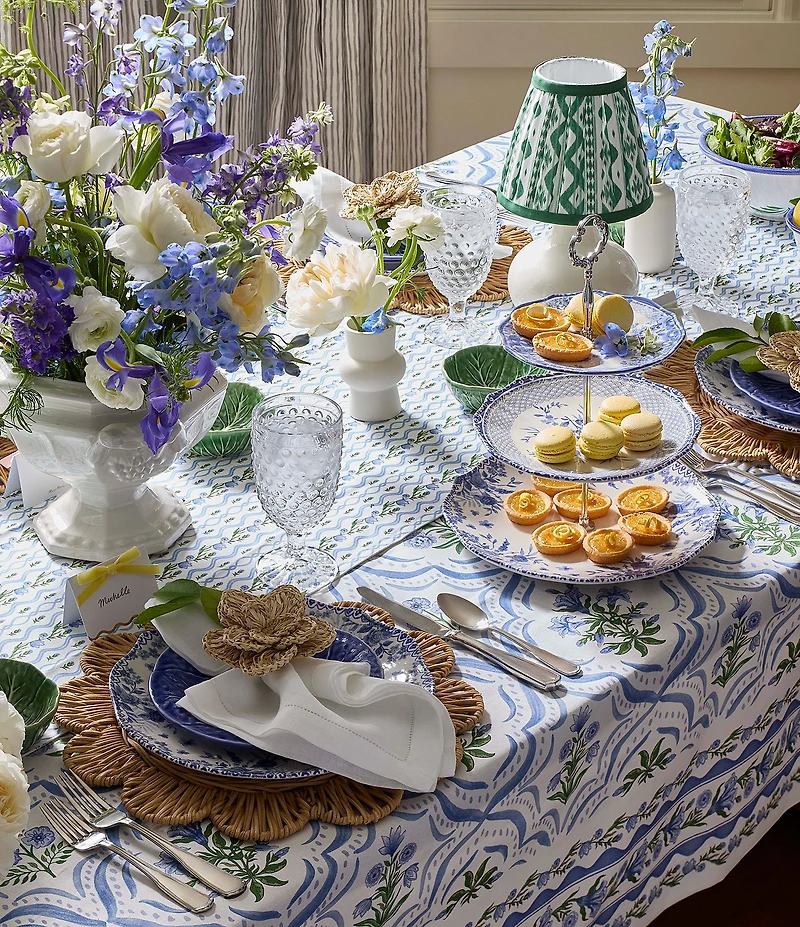 Southern Living Natural Raffia Floral Napkin Rings, Set of 4