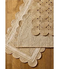 Southern Living Natural Scalloped Edge Half Round Jute Rug