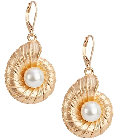 Southern Living Nautilus Pearl Shell Drop Earrings