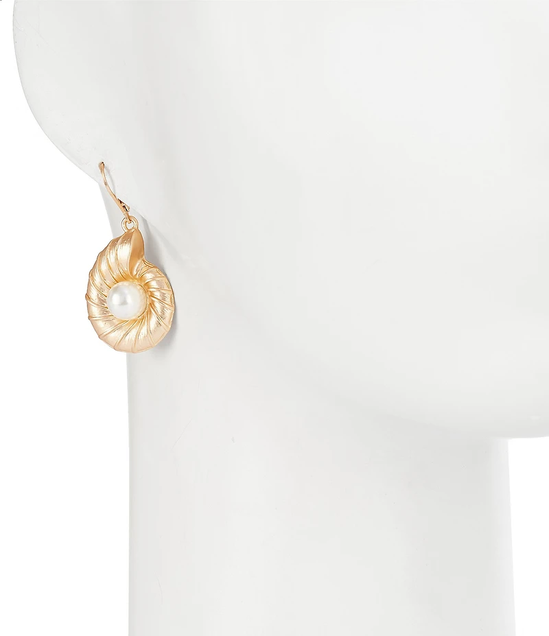 Southern Living Nautilus Pearl Shell Drop Earrings