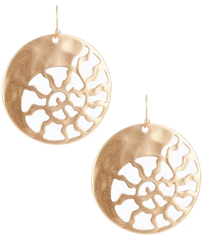 Southern Living Nautilus Shell Open Metal Drop Earrings