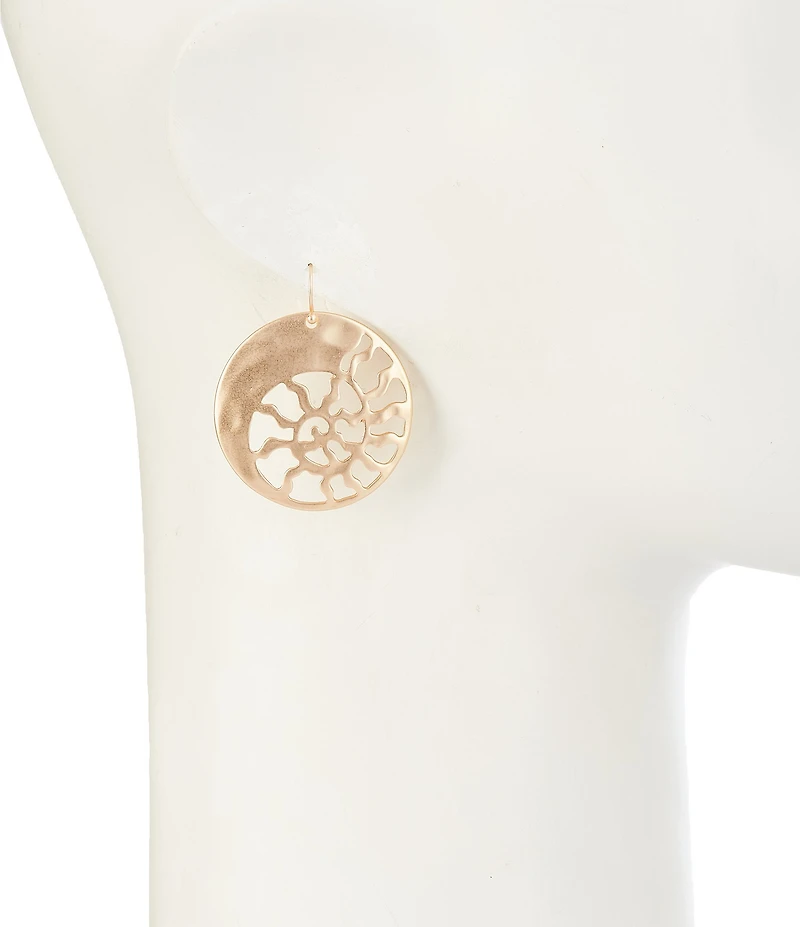 Southern Living Nautilus Shell Open Metal Drop Earrings