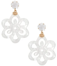 Southern Living Resin Double Flower Drop Earrings