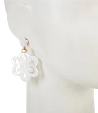 Southern Living Resin Double Flower Drop Earrings