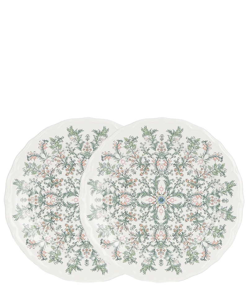 Southern Living Norah Collection Floral Accent Salad Plates, Set of 2