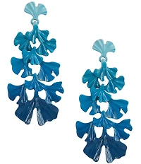 Southern Living Ombre Blue Ginko Leaf Drop Earrings