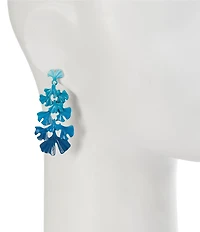Southern Living Ombre Blue Ginko Leaf Drop Earrings