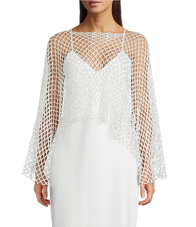 Southern Living Open Square Beaded Poncho