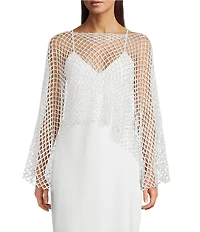 Southern Living Open Square Beaded Poncho