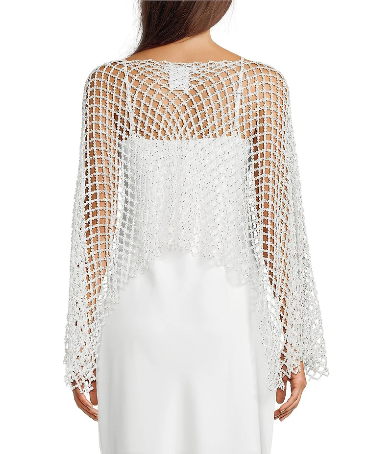 Southern Living Open Square Beaded Poncho