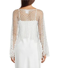 Southern Living Open Square Beaded Poncho