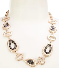 Southern Living Organic Circle Hematite Collar Necklace